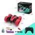 2 4G RC Stunt Car 4WD Double Sided Tumble RC Drift Car with Light Spray Remote Control Vehicle Green 2 Batteries