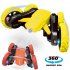 2 4G Rc Stunt Car Automatic Demonstration Double Sided Flip Rotation Remote Control Vehicle Toys Birthday Chirstmas Gifts For Boys Girls yellow