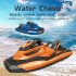 2 4G Remote Control Boat Motor Speed Boat High Speed Yacht Model Electric Toy Boat Water Summer Toy Orange