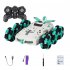 2 4G Remote Control Car 4WD 6 wheel Drift Stunt RC Car With Music Light Rechargeable Off road Vehicle Model Green
