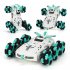 2 4G Remote Control Car 4WD 6 wheel Drift Stunt RC Car With Music Light Rechargeable Off road Vehicle Model Green