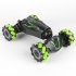 2 4G Remote Control Car with Spray Watch Dual Control Twist Stunt Vehicle Rechargeable RC Drift Car A Green