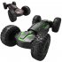 2 4G Remote Control Car with Spray Watch Dual Control Twist Stunt Vehicle Rechargeable RC Drift Car A Green