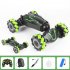 2 4G Remote Control Car with Spray Watch Dual Control Twist Stunt Vehicle Rechargeable RC Drift Car C Green