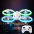 2 4G Remote Control Drone Air Pressure Fixed Height Headless Mode Stunt RC Quadcopter with Colorful Lights White
