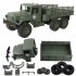 2 4G Remote Control Military Truck 6 Wheel Drive Off Road RC Car Model Remote Control Climbing Car Gift Toy Military green car  with color box