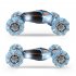 2 4G Remote Control Stunt Car with Music Light 4WD Gesture Sensing Remote Control Climbing Vehicle Toys Blue Green
