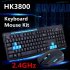 2 4G Wireless Gaming Gamer Keyboard Mouse Kit for Desktop Pc Laptop Hk3800 black