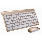 2.4G Wireless Keyboard Mouse Set Mini Multimedia Keyboard Mouse Combo Set for Notebook Laptop Mac Desktop PC  Gold