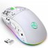 2 4G Wireless Mouse 3600 DPI Wireless Mouse Ergonomic Gaming Mouse RGB Lighting Type C Rechargeable For PC Laptop Computer T90RGB 3 mode charging  black
