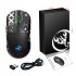 2 4G Wireless Mouse 3600 DPI Wireless Mouse Ergonomic Gaming Mouse RGB Lighting Type C Rechargeable For PC Laptop Computer T90RGB 3 mode charging  black