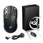 2.4G Wireless Mouse 3600 DPI Wireless Mouse Ergonomic Gaming Mouse RGB Lighting Type-C Rechargeable For PC Laptop Computer T90RGB 3-mode charging -black