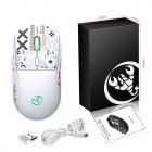 2.4G Wireless Mouse 3600 DPI Wireless Mouse Ergonomic Gaming Mouse RGB Lighting Type-C Rechargeable For PC Laptop Computer T90RGB 3-mode charging -white