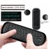 2 4GHz Air Mouse Remote Control with Wireless Keyboard Gyro Mouse IR Learing for Android TV Box Laptop PC Projector black