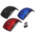 2 4GHz Wireless Arc Foldable Optical USB Cordless Mouse for Laptop PC red