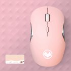 2 4GHz Wireless Mute Mouse 4 Keys 1600dpi 3 Levels Dpi Rechargeable Mouse Controller For Office Computer Notebook pink