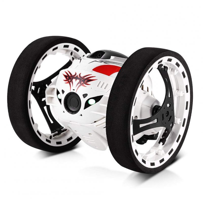 2.4GHz Wireless Remote Control Jumping RC Toy Car Bounce Car for Kids Boys Christmas Birthday Gift  White