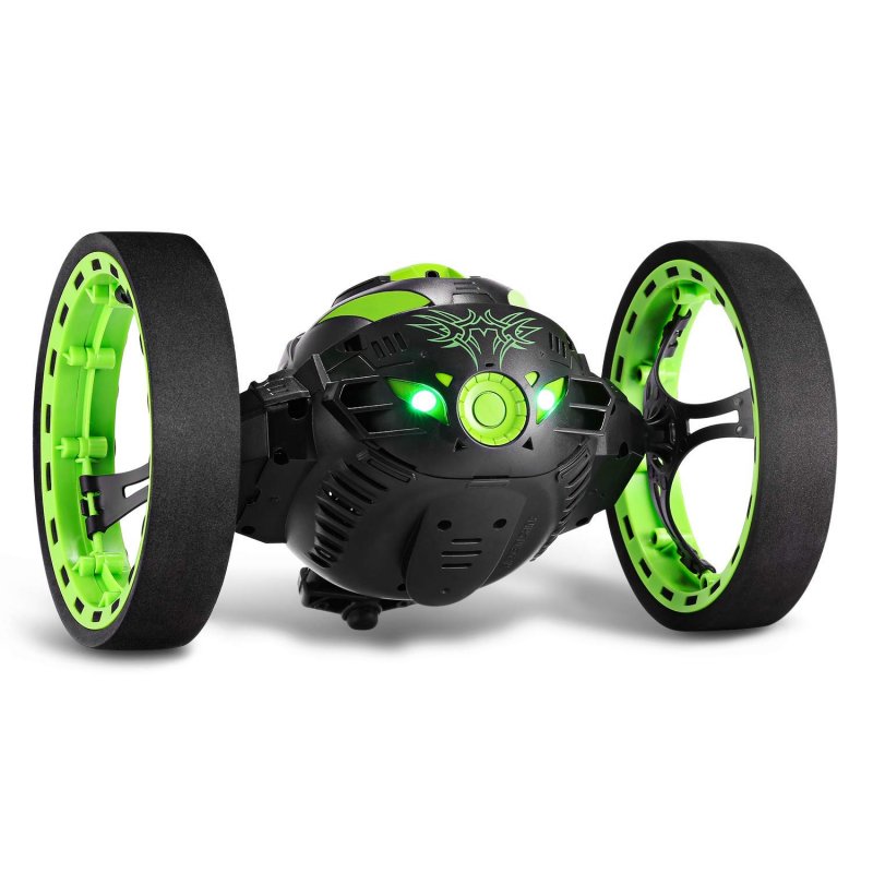2.4GHz Wireless Remote Control Jumping RC Toy Car Bounce Car for Kids Boys Christmas Birthday Gift  green