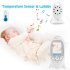 2 4Ghz wireless baby monitor with temperature sensor brings you views of your child as they sleep and lets you soothe them with lullabies if they wake