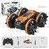 2 4g Amphibious Double sided Stunt Remote Control Car 360 degree Rotation Charging Electric Vehicle Model Toy Children Gifts Orange