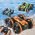 2 4g Amphibious Double sided Stunt Remote Control Car 360 degree Rotation Charging Electric Vehicle Model Toy Children Gifts Orange
