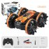 2 4g Amphibious Double sided Stunt Remote Control Car 360 degree Rotation Charging Electric Vehicle Model Toy Children Gifts Orange