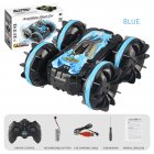 2.4g Amphibious Double-sided Stunt Remote Control Car 360-degree Rotation Charging Electric Vehicle Model Toy Children Gifts Blue