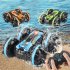 2 4g Amphibious Double sided Stunt Remote Control Car 360 degree Rotation Charging Electric Vehicle Model Toy Children Gifts Blue