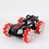 2 4g Four wheel Drive Remote Control Racing Car Rechargeable 360 Degree Rotating Lateral Drift Stunt Car With Light red
