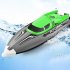 2 4g High Speed Remote Control Boat Water Circulation Cooling Capsize Reset Pulling Fishing Net Water Racing Speed Boat Green