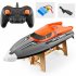 2 4g High Speed Remote Control Boat Water Circulation Cooling Capsize Reset Pulling Fishing Net Water Racing Speed Boat Orange