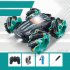 2 4g RC Car Double sided Rolling Off road Vehicle Wireless Stunt Drift Electric Car Toy Green with light