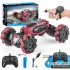 2 4g RC Car Twist Stunt Car Gesture Sensor Voice Control Drift Vehicle Toys with Light Music Single Control Blue