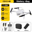 2.4g Rc Drone Rechargeable Mini Folding Quadcopter 4 Channels CS12 Hd 4k Dual Camera Remote Control Drone With Bag Grey Single Camera 1 Battery