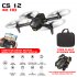 2 4g Rc Drone Rechargeable Mini Folding Quadcopter 4 Channels CS12 Hd 4k Dual Camera Remote Control Drone With Bag Grey Dual Camera 1 Battery
