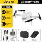 2.4g Rc Drone Rechargeable Mini Folding Quadcopter 4 Channels CS12 Hd 4k Dual Camera Remote Control Drone With Bag Grey Single Camera 2 Battery