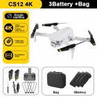 2.4g Rc Drone Rechargeable Mini Folding Quadcopter 4 Channels CS12 Hd 4k Dual Camera Remote Control Drone With Bag Grey Single Camera 3 Battery