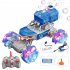 2 4g Remote Control Alloy Car Model 4wd Bubble Blowing Climbing Off road Vehicle Toys for Birthday Gifts Blue