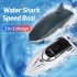 2 4g Remote  Control  Boat 2 in 1 Remote Control Boat High speed Speedboat Simulation Boat Gray blue