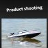 2 4g Remote Control Boat Children Long Battery Life High speed Speedboat with Light Blue