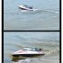 2 4g Remote Control Boat Children Long Battery Life High speed Speedboat with Light Blue