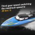 2 4g Remote Control Boat Children Long Battery Life High speed Speedboat with Light White