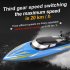 2 4g Remote Control Boat Children Long Battery Life High speed Speedboat with Light Blue
