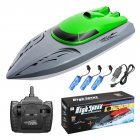 2.4g Remote Control High-speed Boat Rechargeable Long Battery Life Speedboat Children Racing Rc Boat Summer Water Toys Green 3 batteries