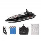2.4g Remote Control Shark Boat High Speed Yacht Children Racing Boat Water Toys For Boys Birthday Gifts Black 3 batteries