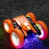 2 4g Remote Control Stunt Car 4 channel Double sided Butterfly Rotating Rc Car With Light For Children Birthday Gifts orange