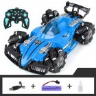 2.4g Spray Drift Remote Control Car Children Four-wheel Drive Off-road Stunt Racing Rc Car Toy For Birthday Gifts Blue