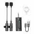 2 4g Wireless Lavalier Microphone Portable Lightweight Clip On Microphones Live Streaming One to Two