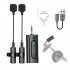 2 4g Wireless Lavalier Microphone Portable Lightweight Clip On Microphones Live Streaming One to Two