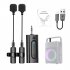 2 4g Wireless Lavalier Microphone Portable Lightweight Clip On Microphones Live Streaming One to Two